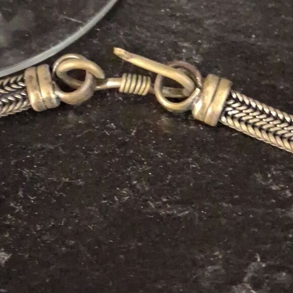 Boho Chandelier Silvertone Bib Necklace Made In INDIA - Picture 4 of 6